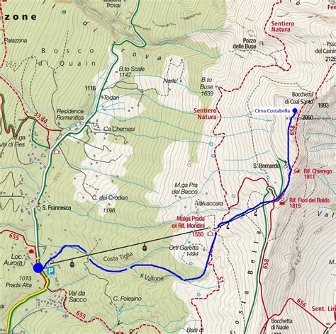 dislivello da prada|Escursionismo a 360°: Cima Costabella (da Prada) EEAI .